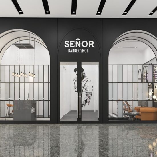 Senor barber shop concept design by DZ Design interior design in dubai