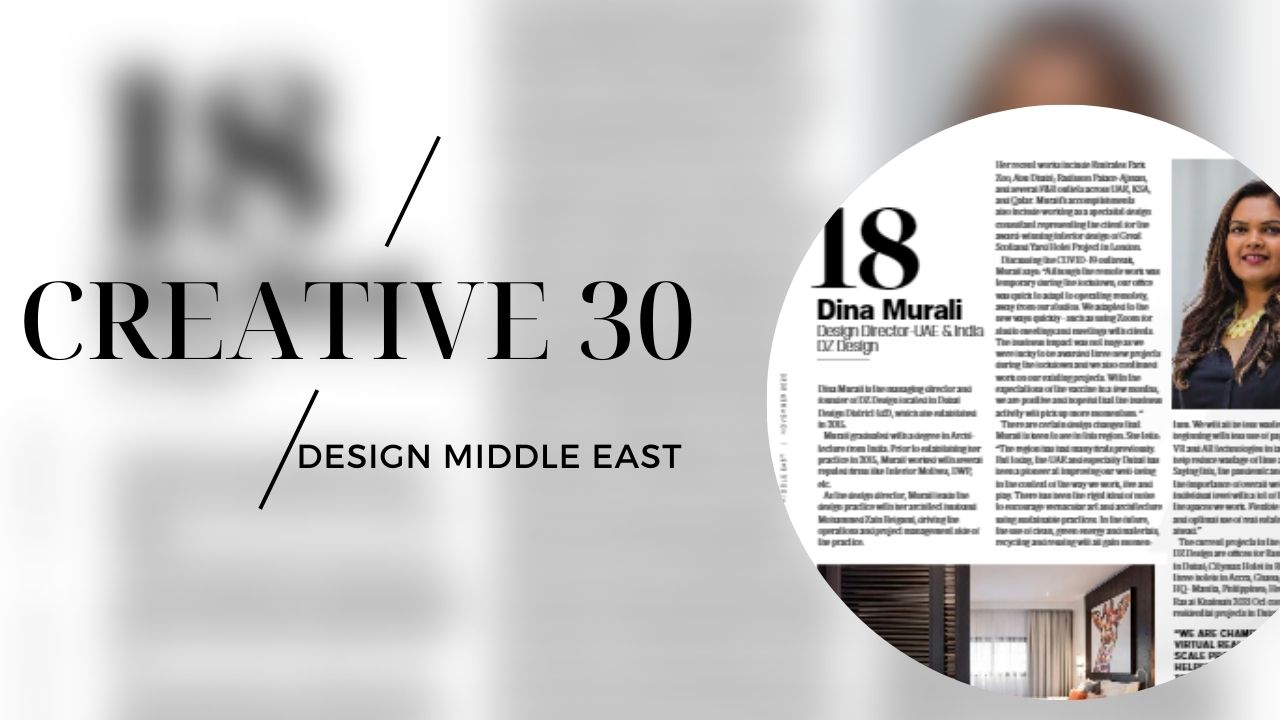 Dina Murali among Top interior designers in Dubai