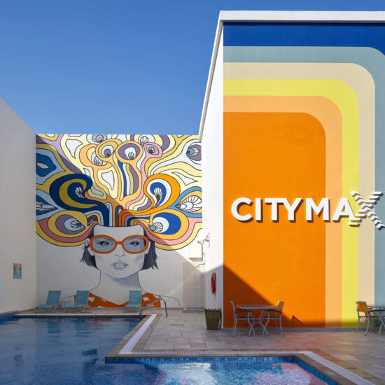Aqua pool bar Citymax hotel designed by DZ Design
