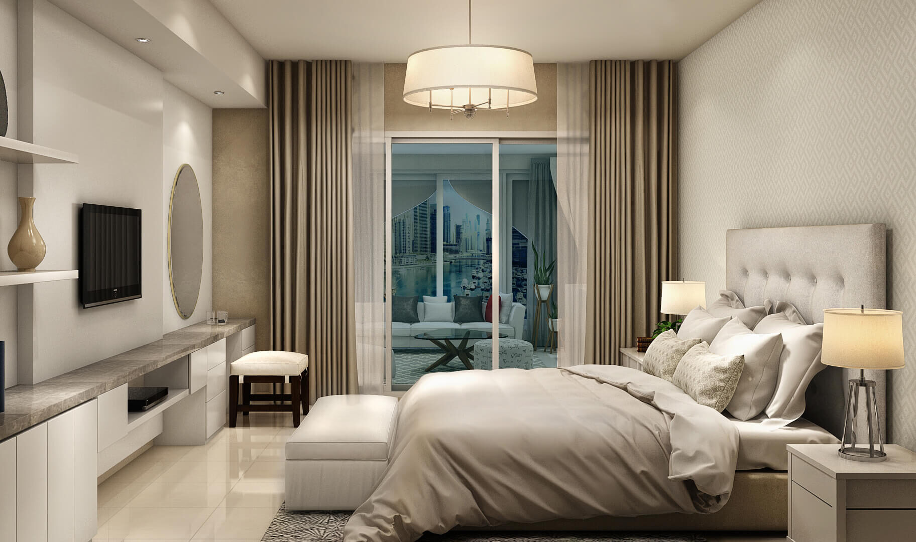 Luxury Residential Design Dubai Marina Bedroom Design