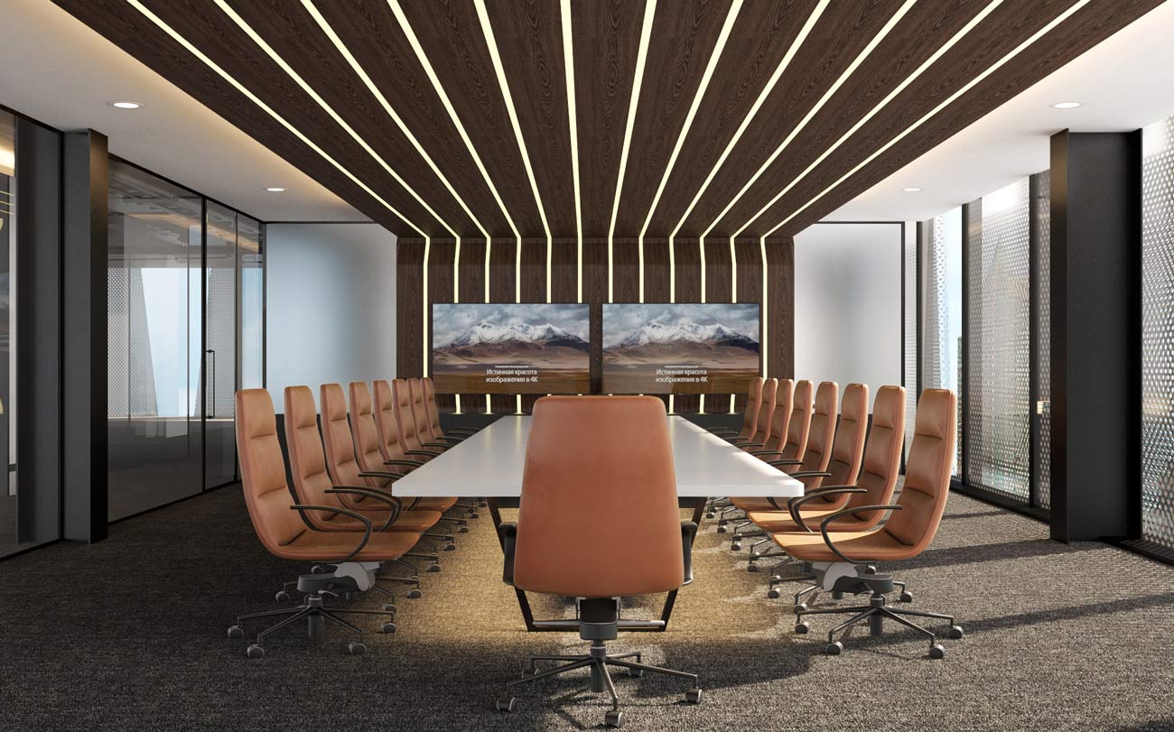 elegant Boardroom with leather office chairs in NBT office_designed-by-DZ-design-interior-design-studio