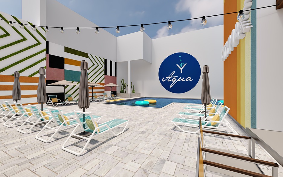 Aqua pool bar Citymax hotel designed by DZ Design