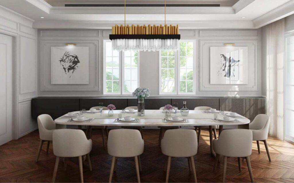 5 Ways to Add Gold to Your Luxury Contemporary Villa Interior Design Gold pendant light
