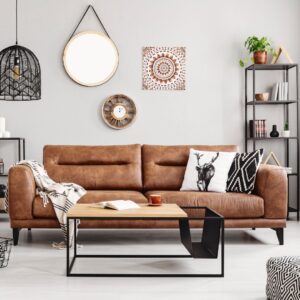 living room design leather sofa