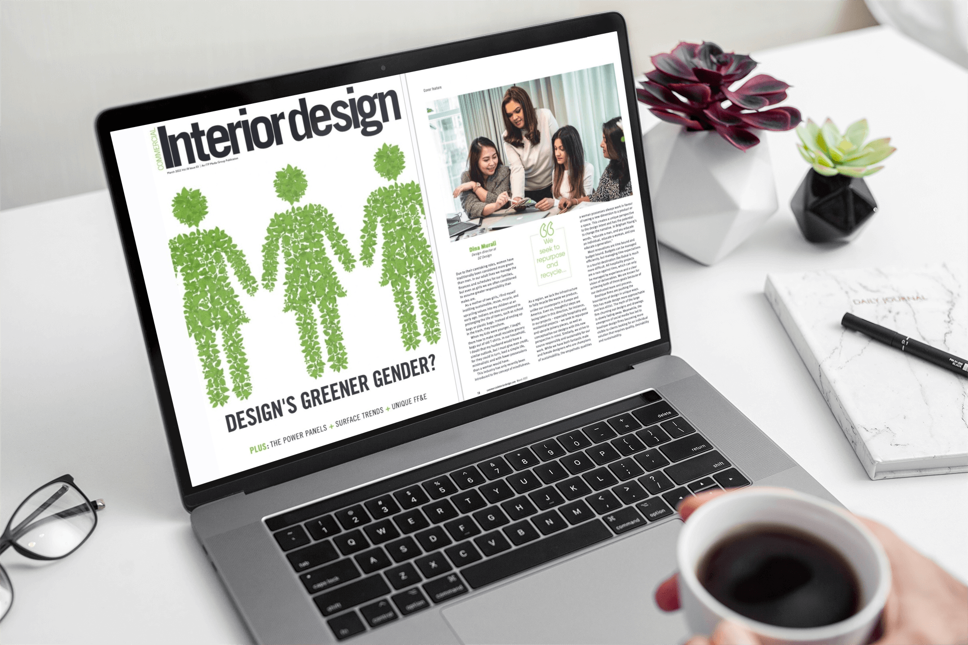 Dina Murali featured in commercial Interior design magazine