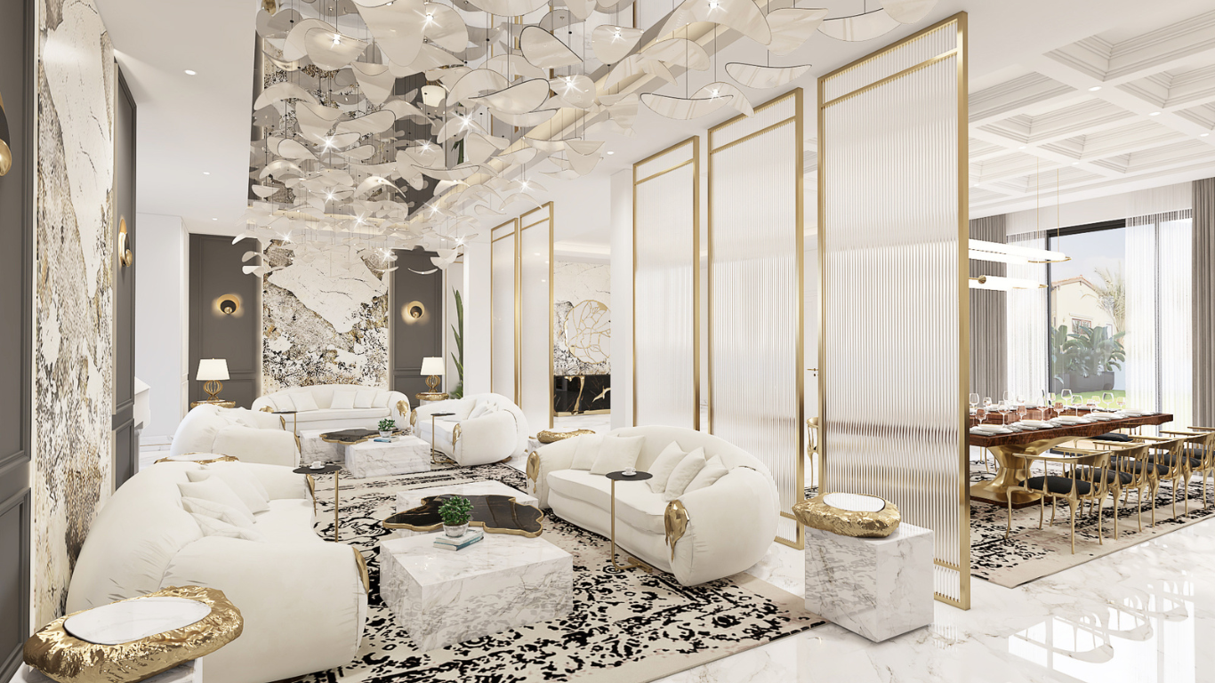 Blending Marble and Gold: Classic and Contemporary Residential Interior ...