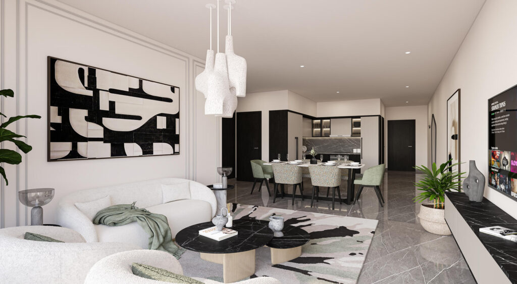 Luxury Multifamily Interior Design Contemporary apartment interior with premium finishes