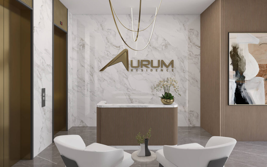 Multifamily Interior design Aurum lobby